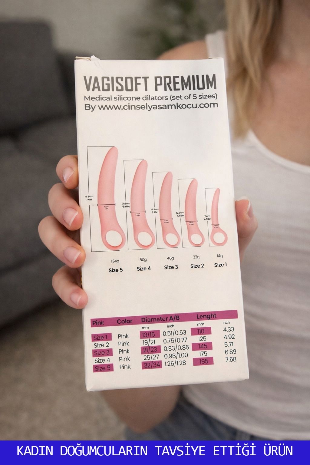 VAGİSOFT VAJİNİSMUS 5 li TIBBİ SİLİKON DİLATÖR(Doktorların istediği kendi markamızdır)Çok yumuşaktır - Görsel 1