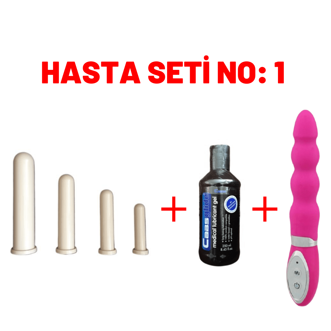 88BD377D-BD44-4847-A5F2-D337A02F2B04 Kadın Hasta seti (1 nolu) özel Vibratör+kayganlaştırıcı+plastik dilatör - Görsel 1