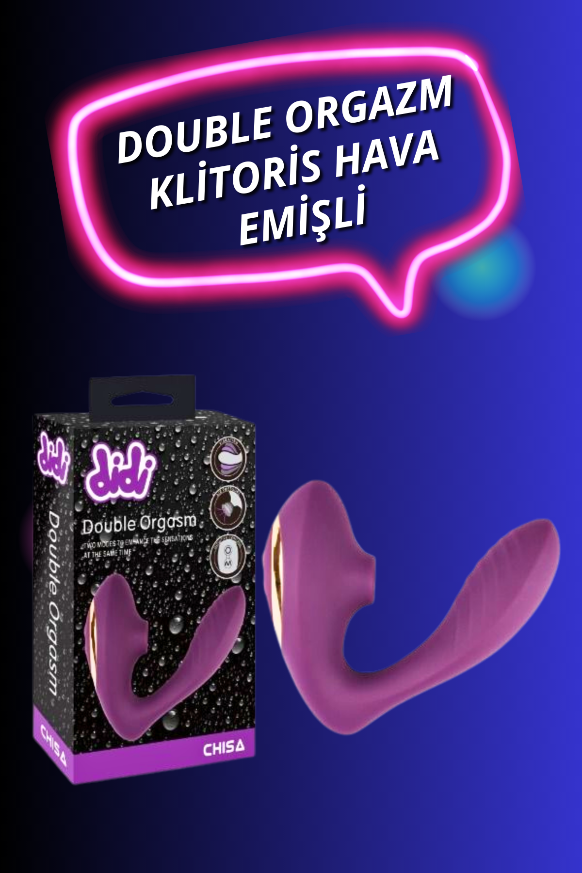 double1 womanizer klitoral hava emişli+vajinal güçlü vibratörü - Görsel 1