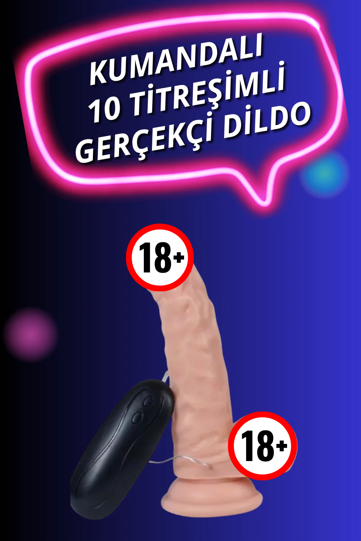 Adsız tasarım 17,7 cm kumandalı silikon 10 farklı titreşimli penis - Görsel 1
