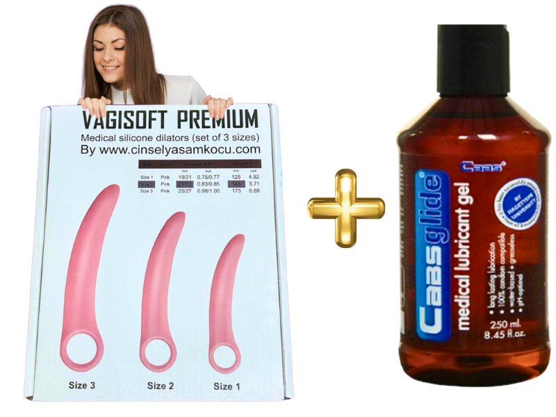 Adsız tasarım 9 nolu vajinismus kadın hasta egzersiz seti -3 lü yumuşak dilatör+Lubricant - Görsel 1